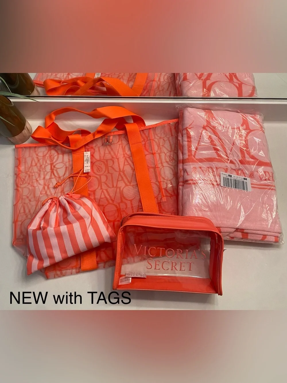 Victoria's Secret Mesh Beach Tote Bundle